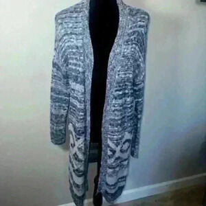 Hollister‎ Blue Knit Long Open Front Cardigan Sweater